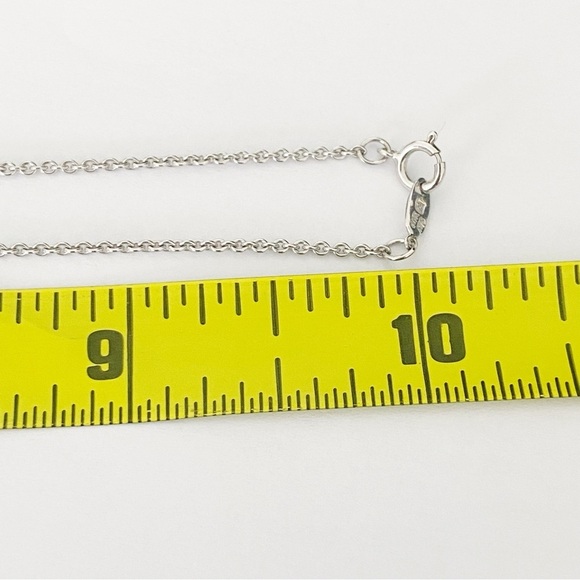 14k white gold diamond & blue topaz briolette lavalier necklace 18” - Picture 8 of 10